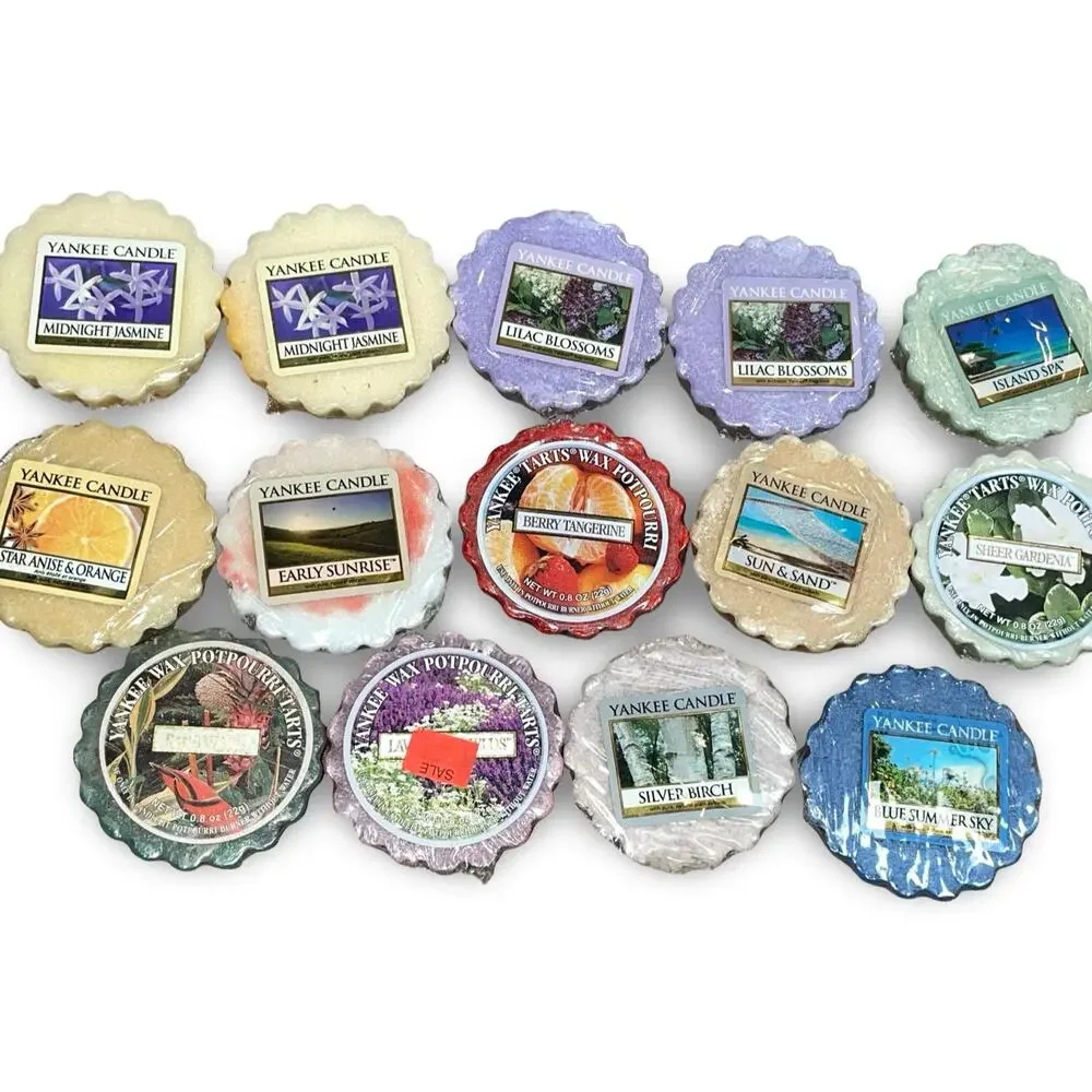 Lot of 14 Vintage Yankee Candle Wax Tarts Spring Summer Floral Beach Retired